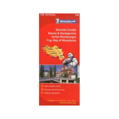 Slovenia, Croatia, Bosnia - Michelin National map 736