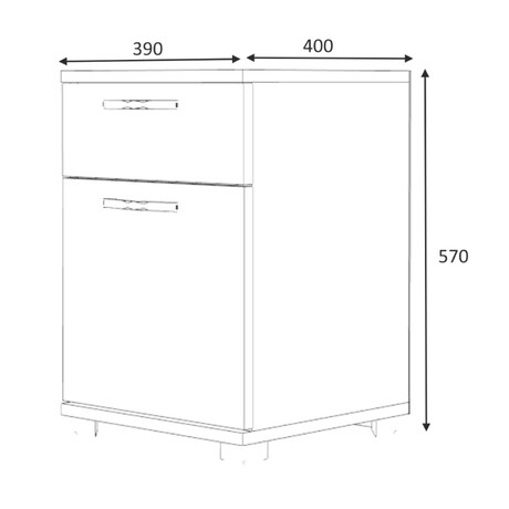 Κομοδίνο Veto Megapap Χρώμα Φυσικό Οξιάς 40x39x57εκ.