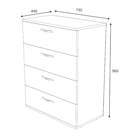 Συρταριέρα Velika Megapap Χρώμα Φυσικό Οξιάς 73x44x96εκ.