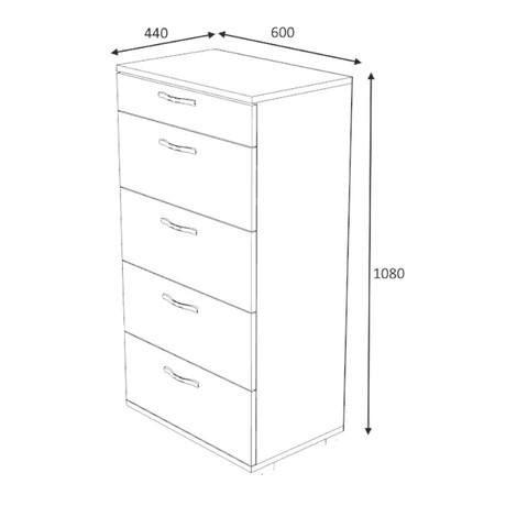 Συρταριέρα Helia Megapap Χρώμα Καρυδί 60x44x108εκ.