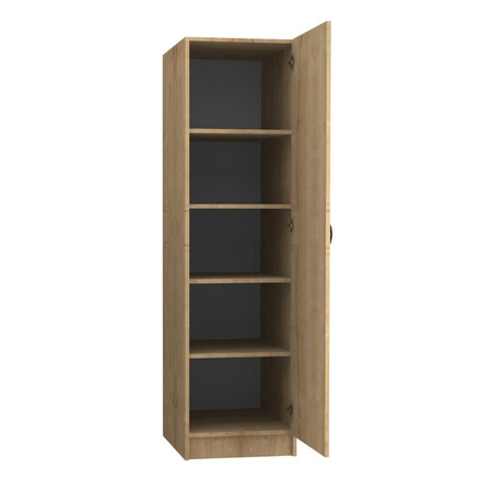 Ντουλάπα Ρούχων Victoria Megapap Μονόφυλλη Χρώμα Φυσικό Οξιάς 50x60x181εκ.