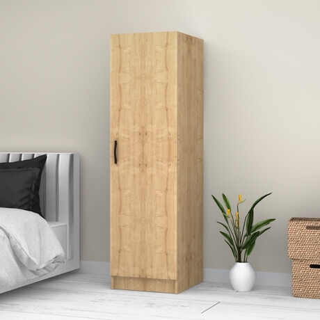 Ντουλάπα Ρούχων Victoria Megapap Μονόφυλλη Χρώμα Φυσικό Οξιάς 50x60x181εκ.