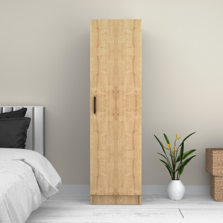 Ντουλάπα Ρούχων Victoria Megapap Μονόφυλλη Χρώμα Φυσικό Οξιάς 50x60x181εκ.