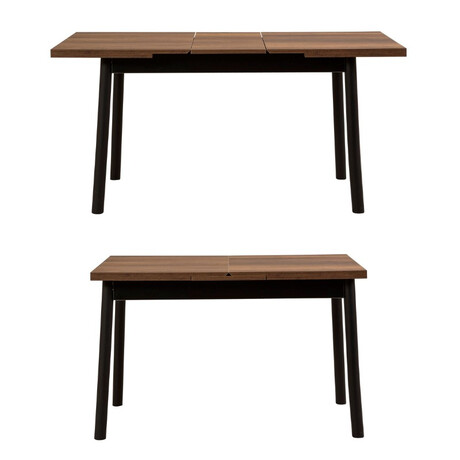 Τραπέζι Jemmy Megapap Επεκτεινόμενο Χρώμα Καρυδί - Μαύρο 120/153x75x77εκ.