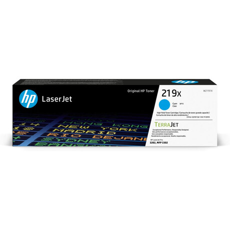 Hp 219x Cyan Laserjet Toner Cartridge High Capacity (W2191x) (Hpw2191x)