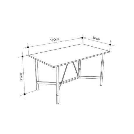 Τραπέζι Adoro Megapap Χρώμα Μαύρο 140x80x75εκ.
