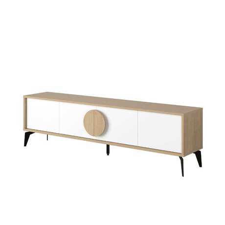 Έπιπλο Τηλεόρασης Gora Megapap Χρώμα Sapphire oak - Λευκό 180x35,6x51εκ.