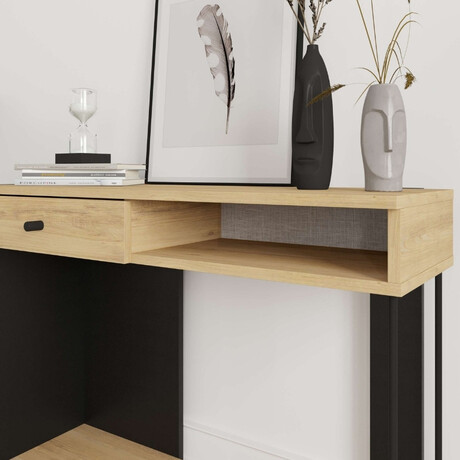 Κονσόλα Sirius Megapap Χρώμα Sapphire oak - Silky Black 100x35x79εκ.