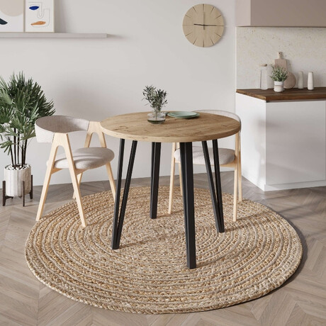 Τραπέζι Xana Megapap Χρώμα Sepet oak Ø90x77,5εκ.