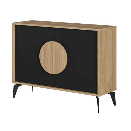 Μπουφές Gora Megapap Χρώμα Sapphire oak - Silky Black 110x40x82εκ.