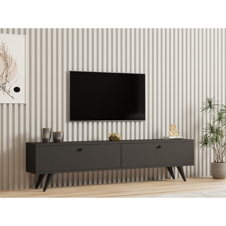 Έπιπλο Τηλεόρασης Paris Megapap Χρώμα Ανθρακί 160x25x35εκ.