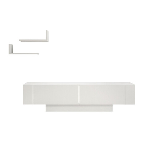 Έπιπλο Τηλεόρασης Matera Megapap Χρώμα Λευκό 150x31,5x41,6εκ.