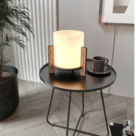 Φωτιστικό Επιτραπέζιο Pine Megapap e27 mdf Χρώμα Καρυδί - Κρεμ Ø20x20εκ. Φωτιστικό Επιτραπέζιο Pine Megapap e27 mdf Χρώμα Καρυδί - Κρεμ Ø20x20εκ.