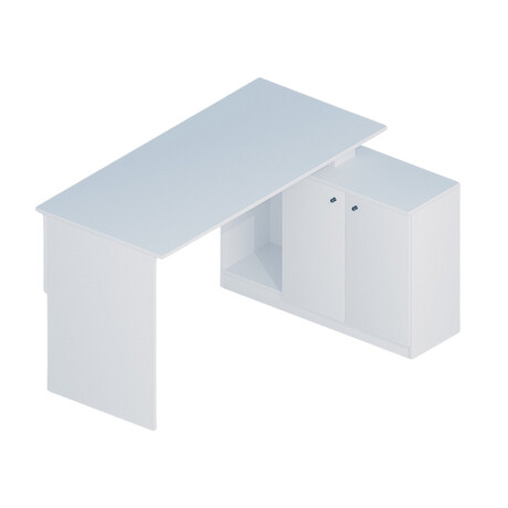 Γραφείο Εργασίας Basak Megapap Γωνιακό Χρώμα Λευκό 130x60x74εκ.