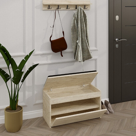 Έπιπλο Εισόδου Boby Megapap Χρώμα Travertine 80x35x42εκ.