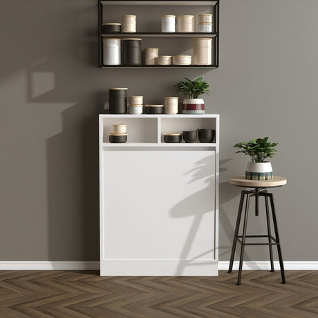 Τραπέζι Επιτοίχιο Πτυσσόμενο Bracke Megapap Χρώμα Λευκό 70x15x96εκ.