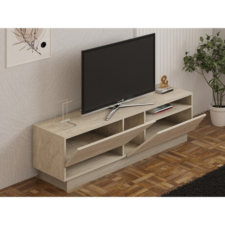 Έπιπλο Τηλεόρασης Koza Megapap Χρώμα Travertine 160x40x45εκ.