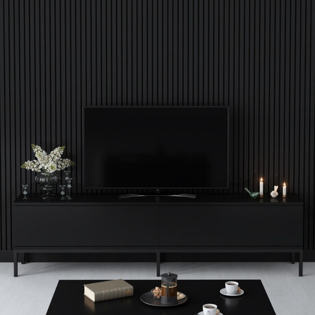 Έπιπλο Τηλεόρασης Lord Megapap Χρώμα Μαύρο 180x30x47εκ.