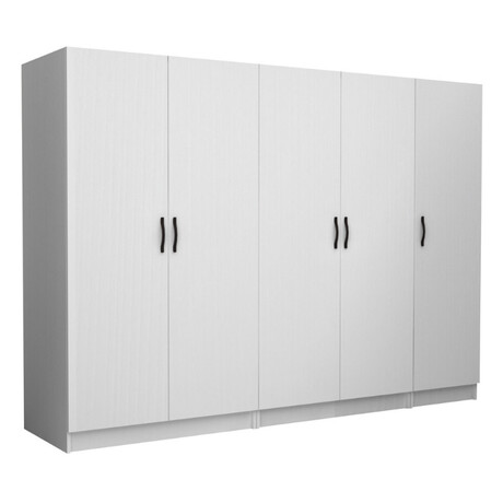 Ντουλάπα Ρούχων Victoria Megapap Πεντάφυλλη Χρώμα Λευκό 250x60x181εκ.