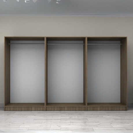 Ντουλάπα Ρούχων Victoria Megapap Εξάφυλλη Χρώμα Καρυδί 300x60x181εκ.