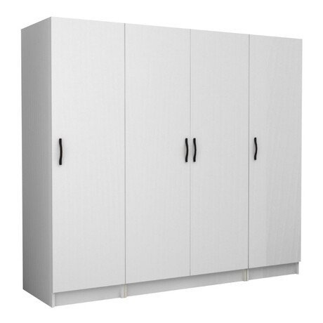 Ντουλάπα Ρούχων Victoria Megapap Τετράφυλλη Χρώμα Λευκό 200x60x181εκ.
