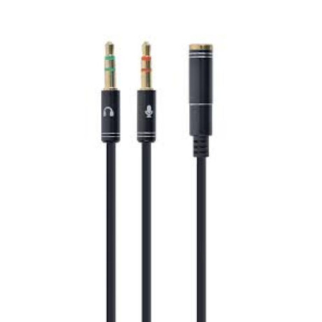Gembird cca-418m Headphone Adapter 4pin Jack f -2x Stereo Minijack 3.5mm, Metal Connec (Cca-418m) (Gemcca-418m)
