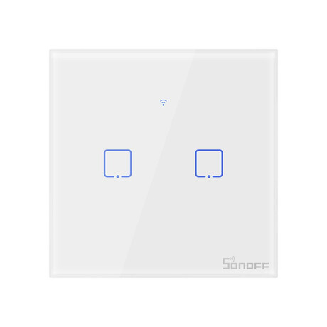 Sonoff Έξυπνος Διακόπτης Χωνευτός Wifi t0 eu tx (2 Καναλιών) (Λευκό)