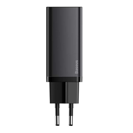 Baseus Φορτιστής Ταχείας Φόρτισης Gan2 Lite Usb+usb-c 65w eu (Μαύρο)