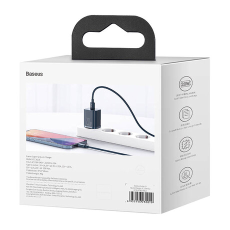 Baseus Γρήγορος Φορτιστής Super si 1c 20w (Μπλε)