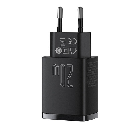 Baseus Φορτιστής Compact Quick Charger Usb, usb-c 20w (Μαύρο)