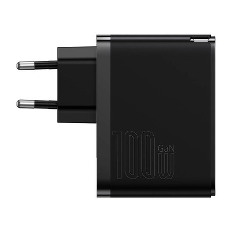 Baseus Φορτιστής gan usb-C+usb, 100w με Καλώδιο 1m (Μαύρο)