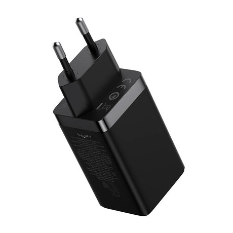 Baseus Φορτιστής Gan5 pro 2xusb-c + usb 65w (Μαύρο)