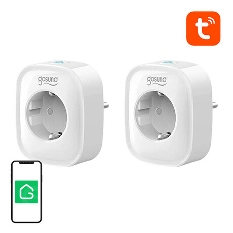 Gosund Έξυπνη Πρίζα sp1 με Wifi, Tuya, 16α,  2τμχ (Λευκό)
