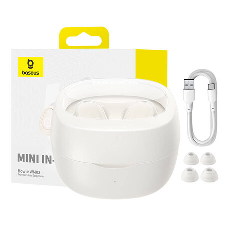 Baseus Ασύρματα Ακουστικά tws Bowie Wm02 os (Λευκό)