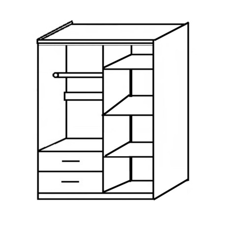 Ντουλάπα ArteLibre FRITILLARIA Μαύρο Μοριοσανίδα 89x42x181cm