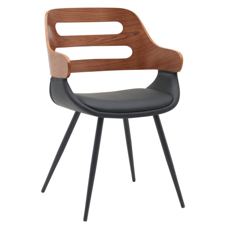 Καρέκλα Επισκέπτη ArteLibre HARMADA Μαύρο/Καφέ Ξύλο/PU/Μέταλλο 52x57.5x77cm