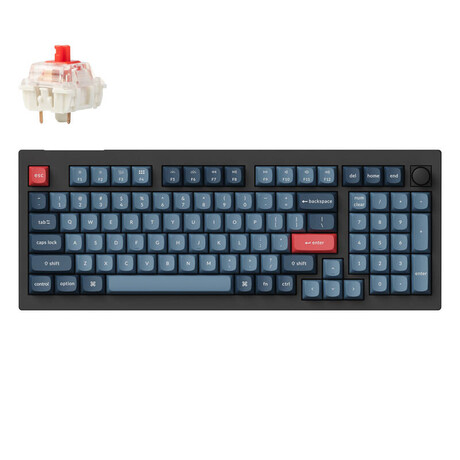 Keychron v5 max Qmk/via rgb Knob red Switch Ασύρματο Μηχανικό Πληκτρολόγιο (Μαύρο)
