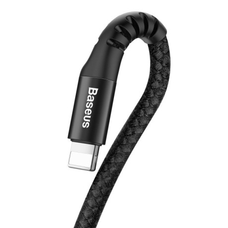 Baseus Καλώδιο Lightning Fish eye Spring mfi 2a 1m (Μαύρο)