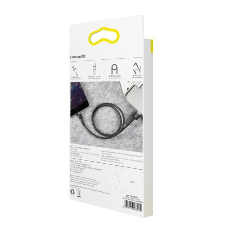 Baseus Καλώδιο usb σε Lightning Cafule 2.4a 0.5m (Γκρι/μαύρο)