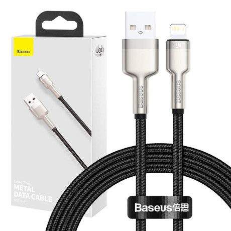 Baseus Καλώδιο usb σε Lightning Cafule Metal Braided, 2.4a, 1m (Μαύρο)