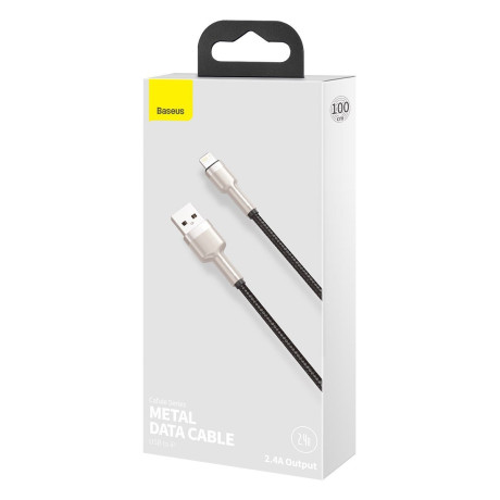 Baseus Καλώδιο usb σε Lightning Cafule Metal Braided, 2.4a, 1m (Μαύρο)