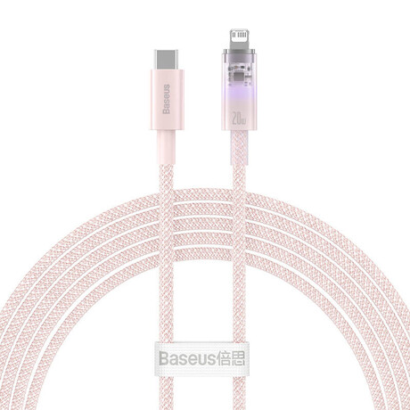 Baseus Καλώδιο usb-a σε Lightning Explorer Series, 20w, 2m (Ροζ)