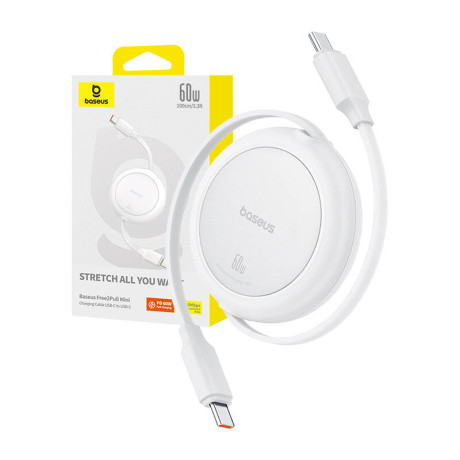 Baseus Free2pull Mini usb-c to usb-c usb Cable, 60w, 1, (White)