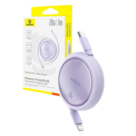 Usb Cable Baseus Free2pull usb-c to ip 20w 1m (Purple)