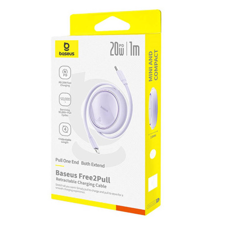 Usb Cable Baseus Free2pull usb-c to ip 20w 1m (Purple)