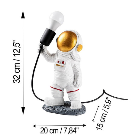 Φωτιστικό Επιτραπέζιο Astronaut Megapap e27 Πολυεστερικό Χρώμα Λευκό 20x15x32εκ.