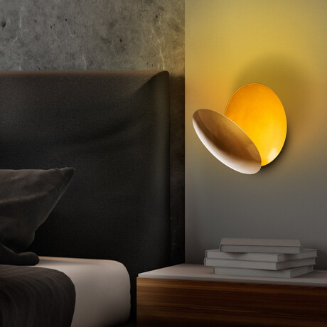 Απλίκα Τοίχου led Mimoza Megapap Μεταλλική Χρώμα Χρυσό 25x16x25εκ.