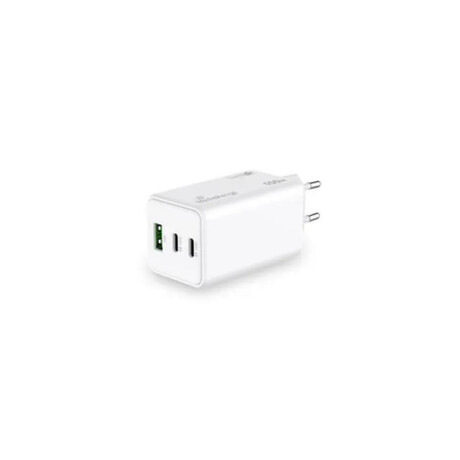 Mediarange 100w gan Fast Charging Adapter 2x usb-c and 1x usb-a & usb-c Power Delivery and Quick Charge Enabled White (Mrma123)