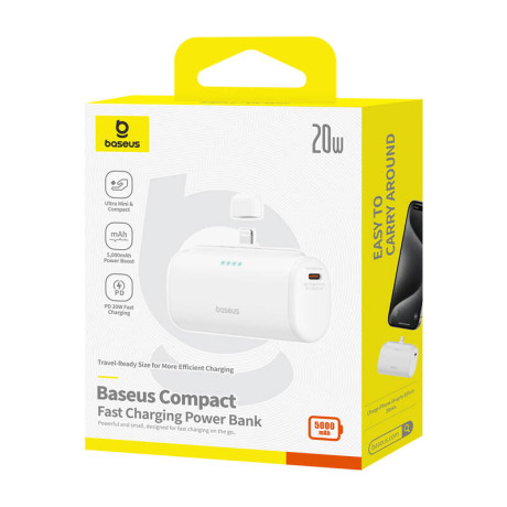 Powerbank os-Baseus Compact ip 5000mah 20w (White)