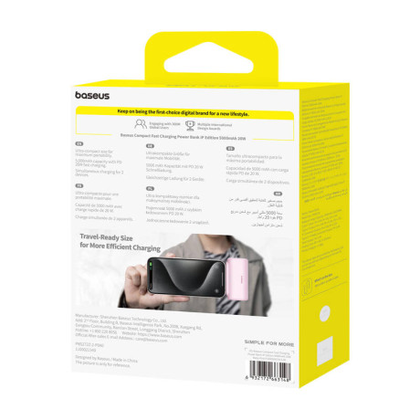 Powerbank os-Baseus Compact ip 5000mah 20w (Pink)